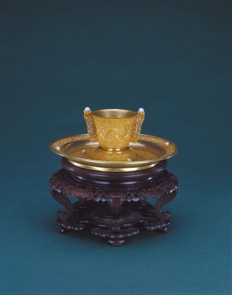 图片[2]-Gold inlaid beaded “endless” cup and plate-China Archive